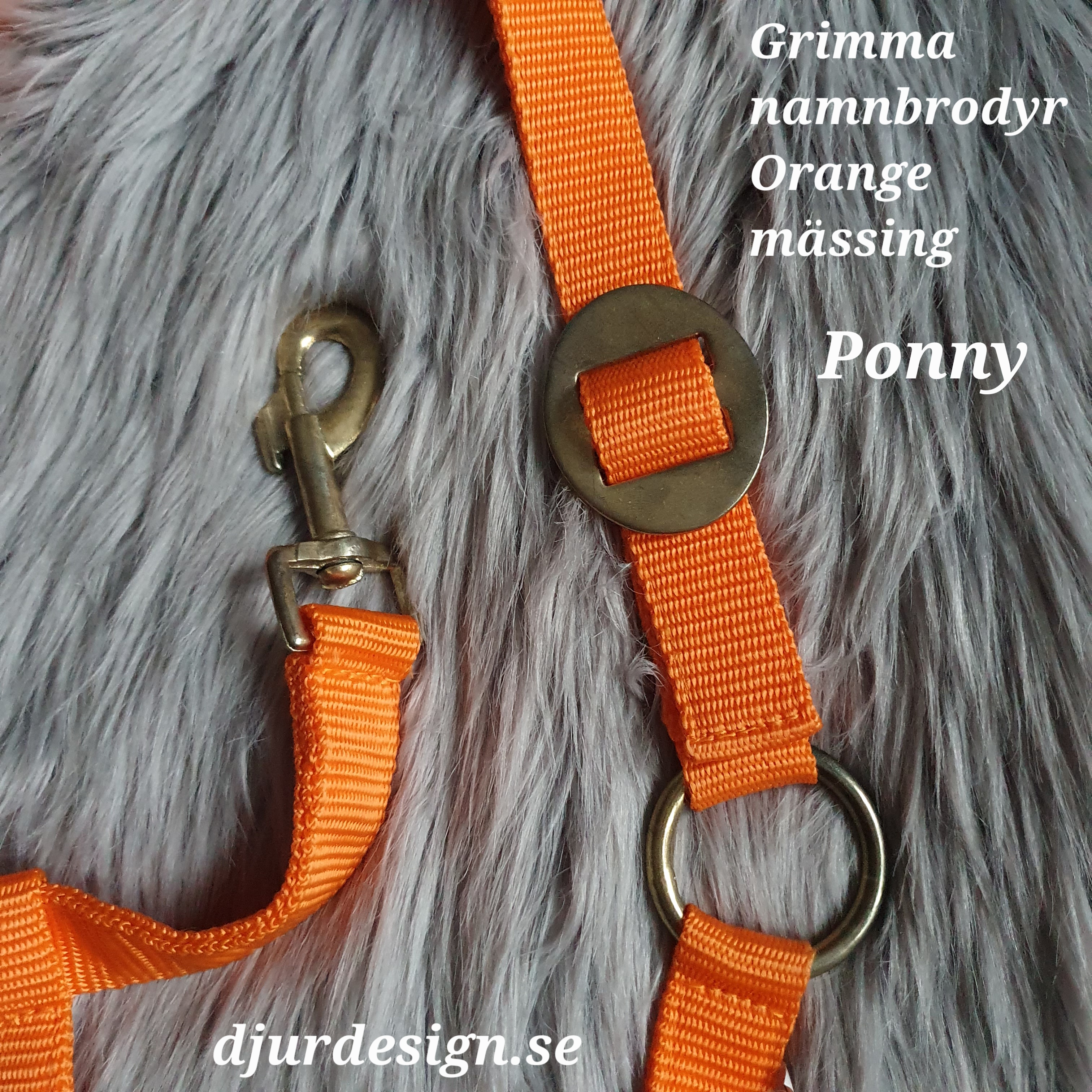 PONNY Orange mässing  med namn brodyr - 8