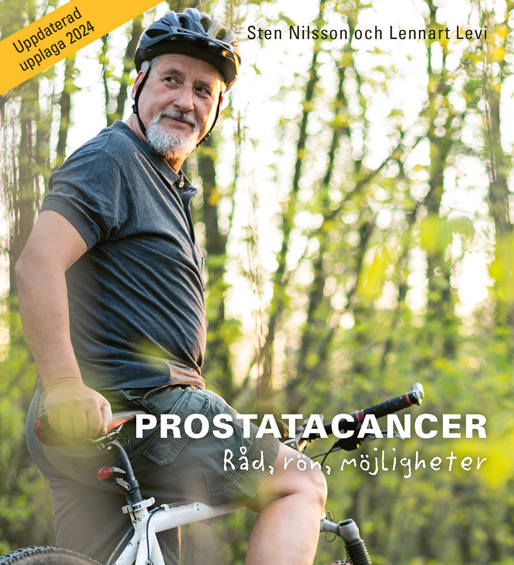 Omslagsbild till broschyr om prostatacancer föreställande en man på en cykel