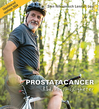 Omslagsbild till broschyr om prostatacancer föreställande en man på en cykel