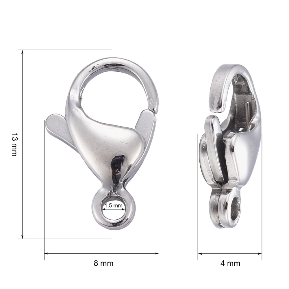 Lobsterlås 13 mm rostfritt stål 10-pack - 3