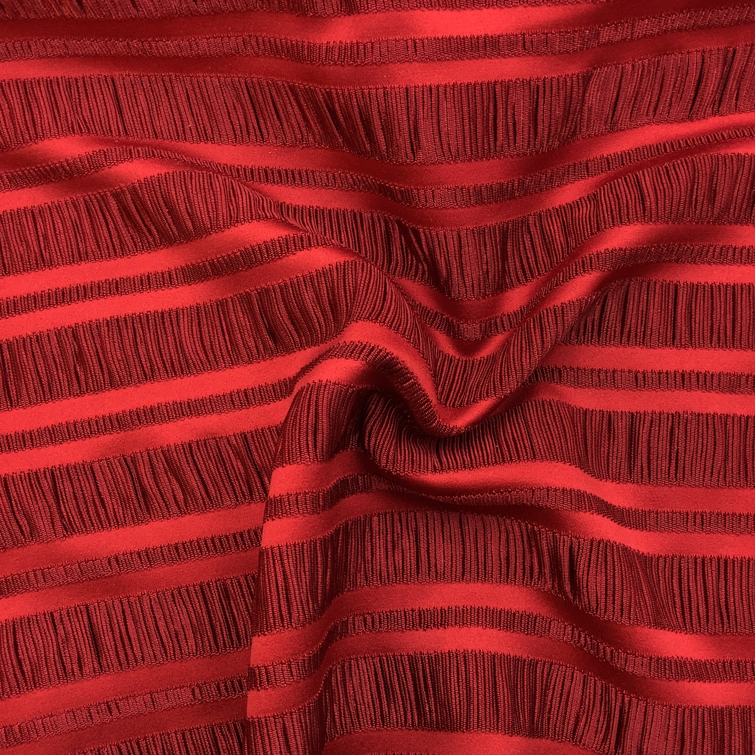 Jacquardvävd stretchsatin HE666 röd - 4