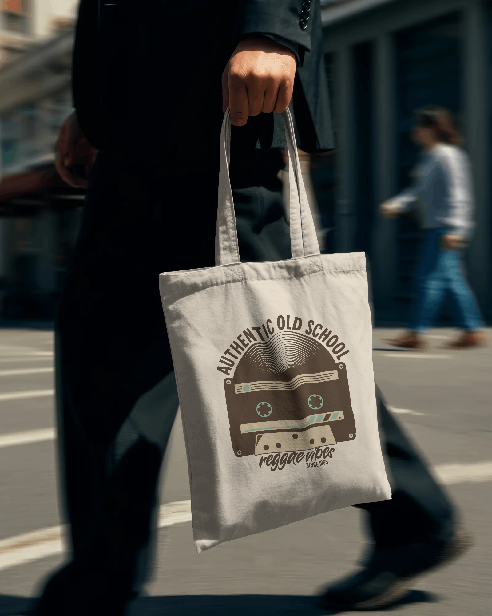 Authentic Old School Tote Bag  Natural