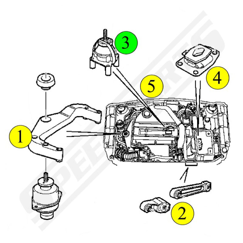 Engine mount Rear 9-5 98-10 (3) - 2