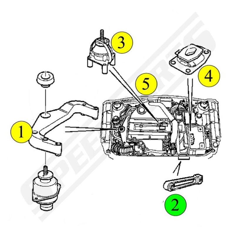 Engine mount brace 9-5 Man 00-10 (2) - 2