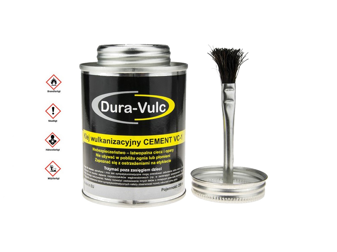 Symboler för  Däcklim Dura-Vulc  Universal cement & Vulc  inkl. pensel