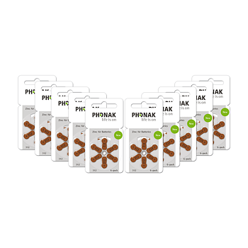 Hörapparatbatteri 312, 60 st