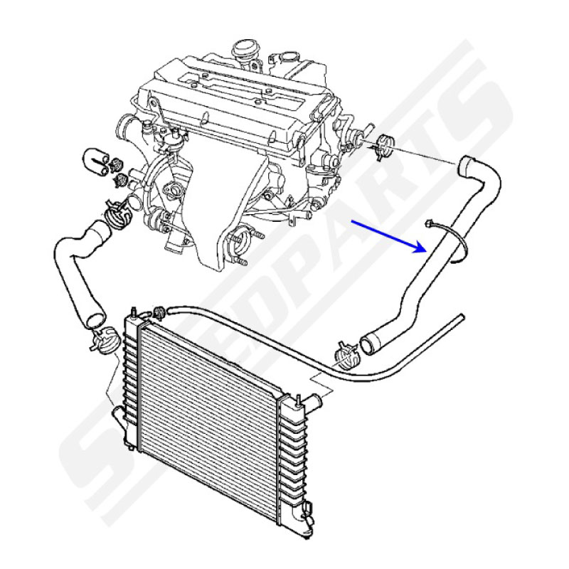 Coolant hose 9-5 Upper (13) - 2