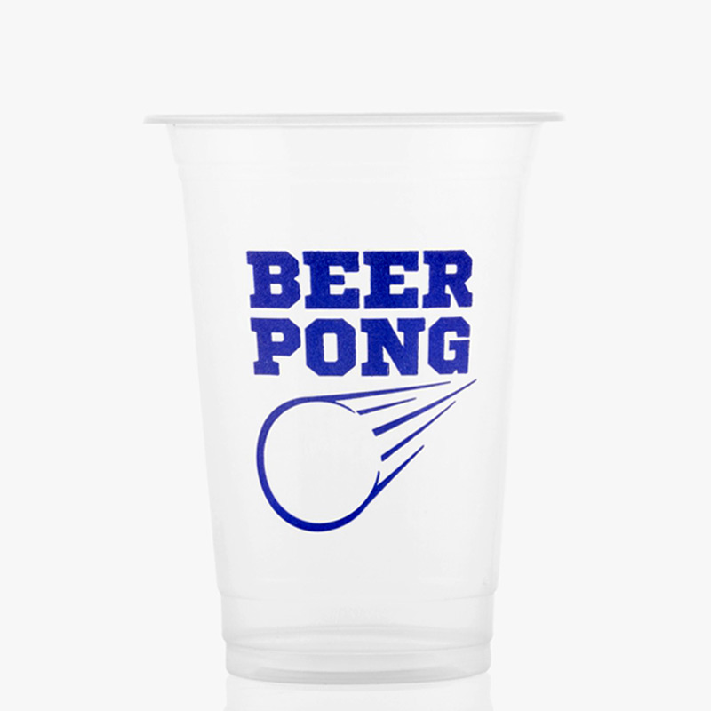 Beer Pong mugg med blå text