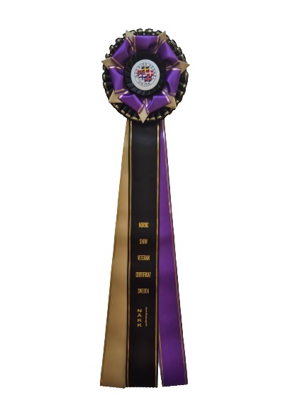 62240 - Rosette für Pferd, Hund, Veranstaltung mit Goldrand, 71 cm