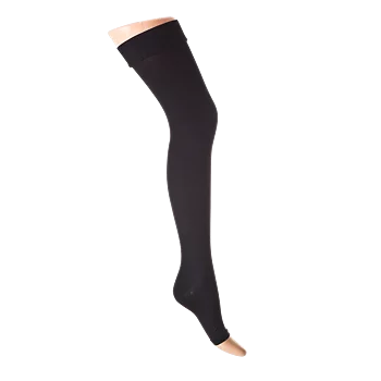 Lääkinnälliset reisipituiset kompressiosukat, luokka 2, avoin kärki