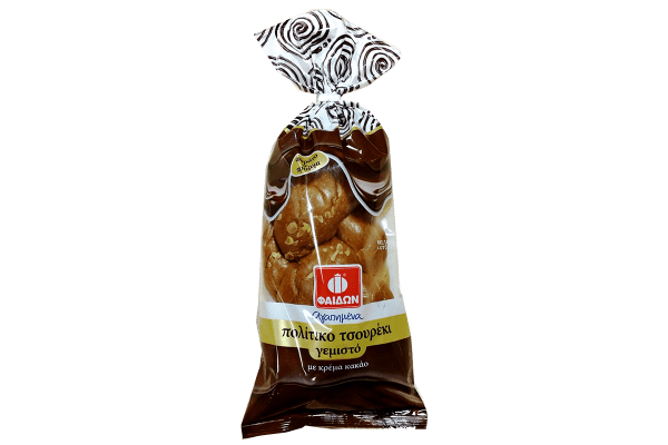 Tsoureki fylld 420g, med kakao kräm, fedon