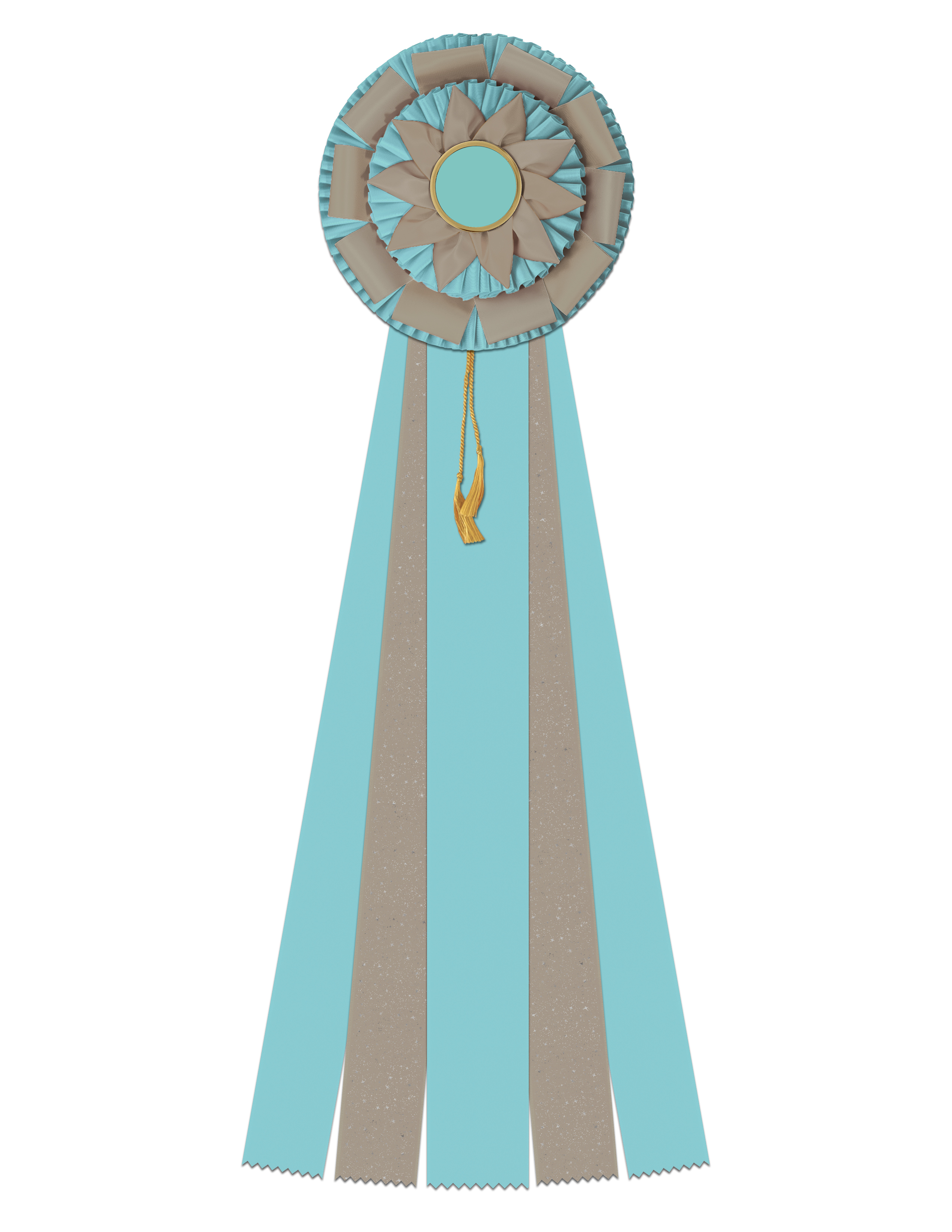 6287 - Rosett til hest, hund, event, 5 bånd og dusker, 71 cm - 10