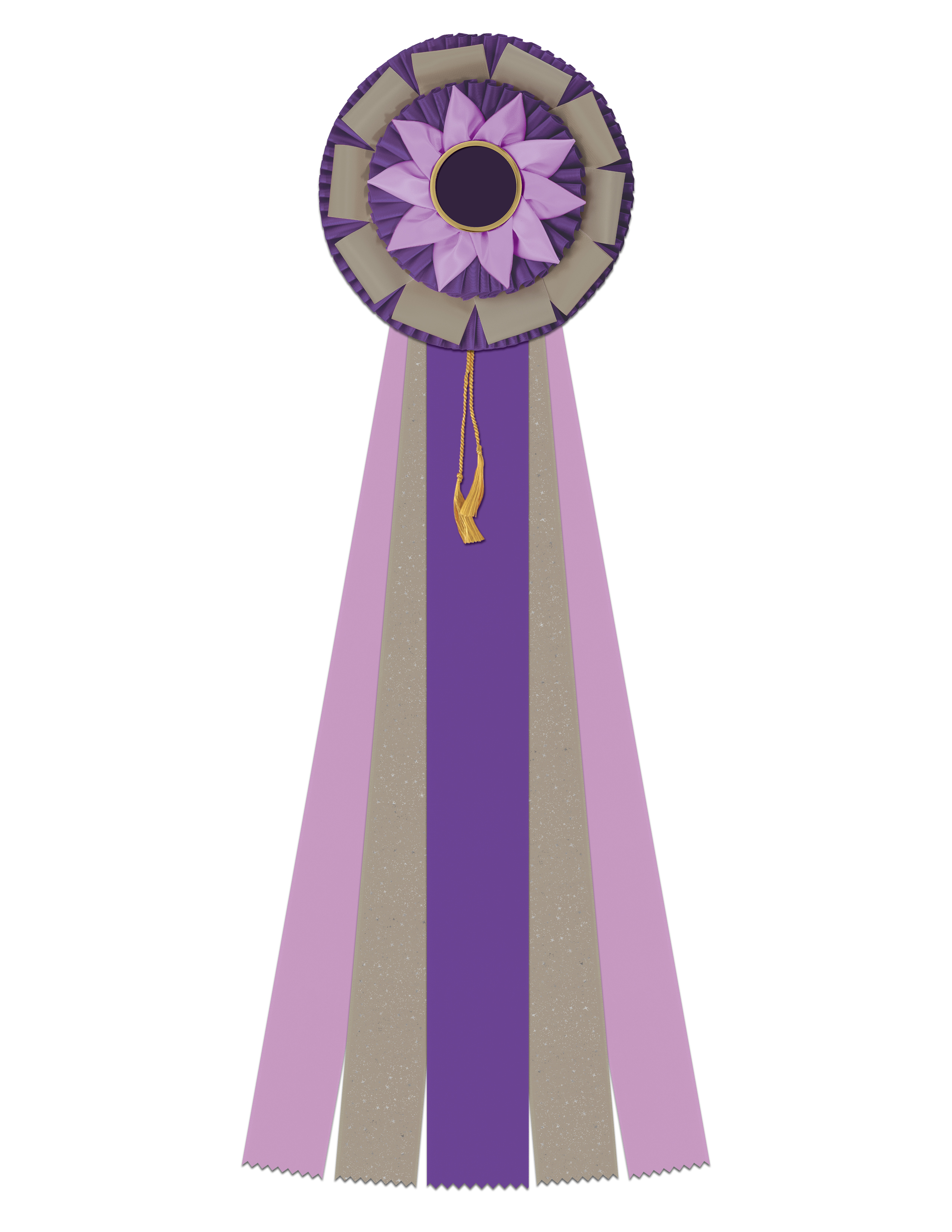 6287 - Rosett til hest, hund, event, 5 bånd og dusker, 71 cm - 9