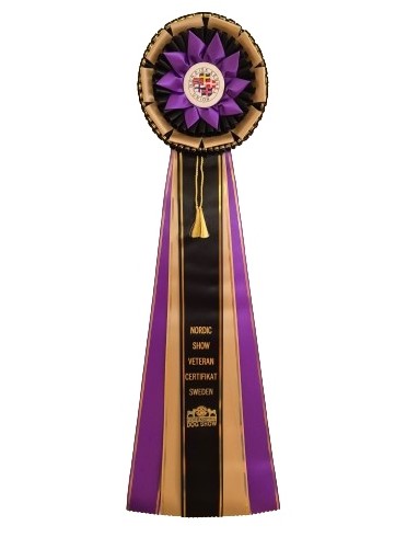 6287 - Rosette für Pferd, Hund, Veranstaltung, 5 Bänder und Quasten, 71 cm - 3