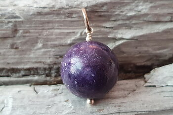JOD Bubbles: Lepidolit kula 18mm hänge 925-silver