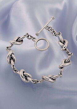 Kärleksknuten Loveknot silverarmband