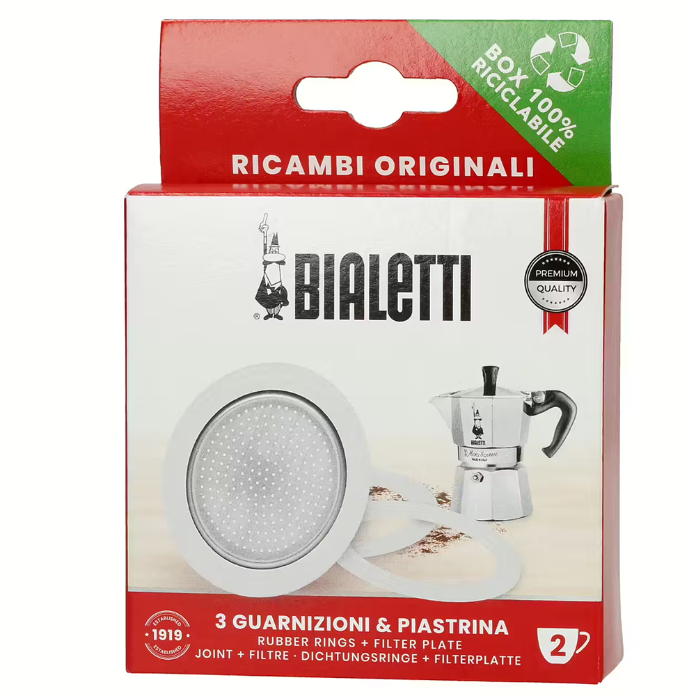Bialetti Moka Express 2 koppar packningsset