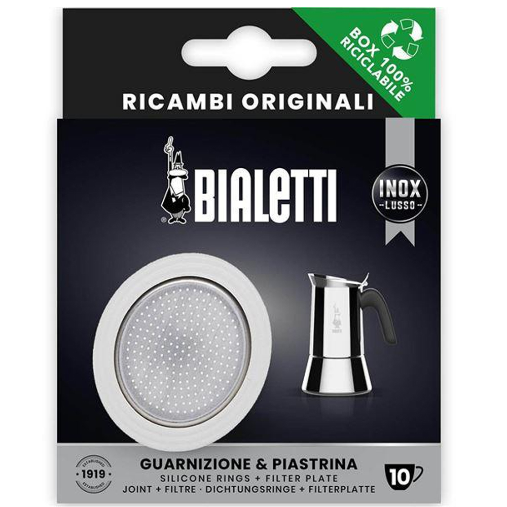 Bialetti Venus 10 koppar packningsset rostfria mokabryggare