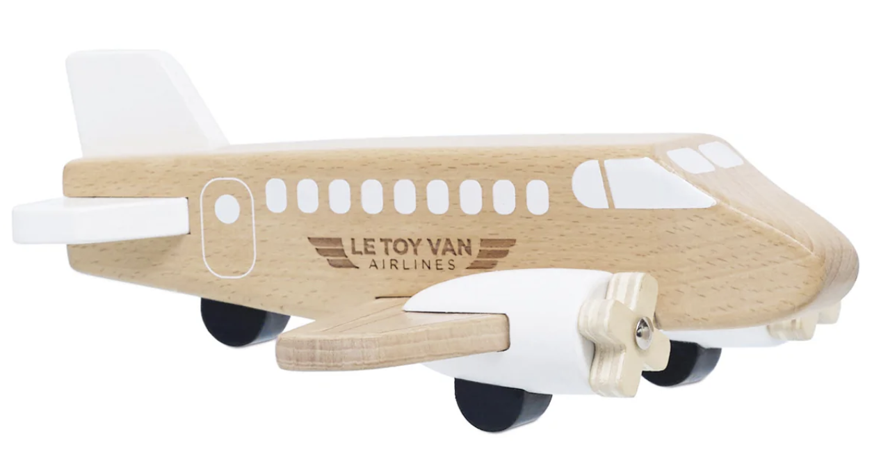 Leksaksflygplan i certifierat trä med graverade detaljer - Le Toy Van