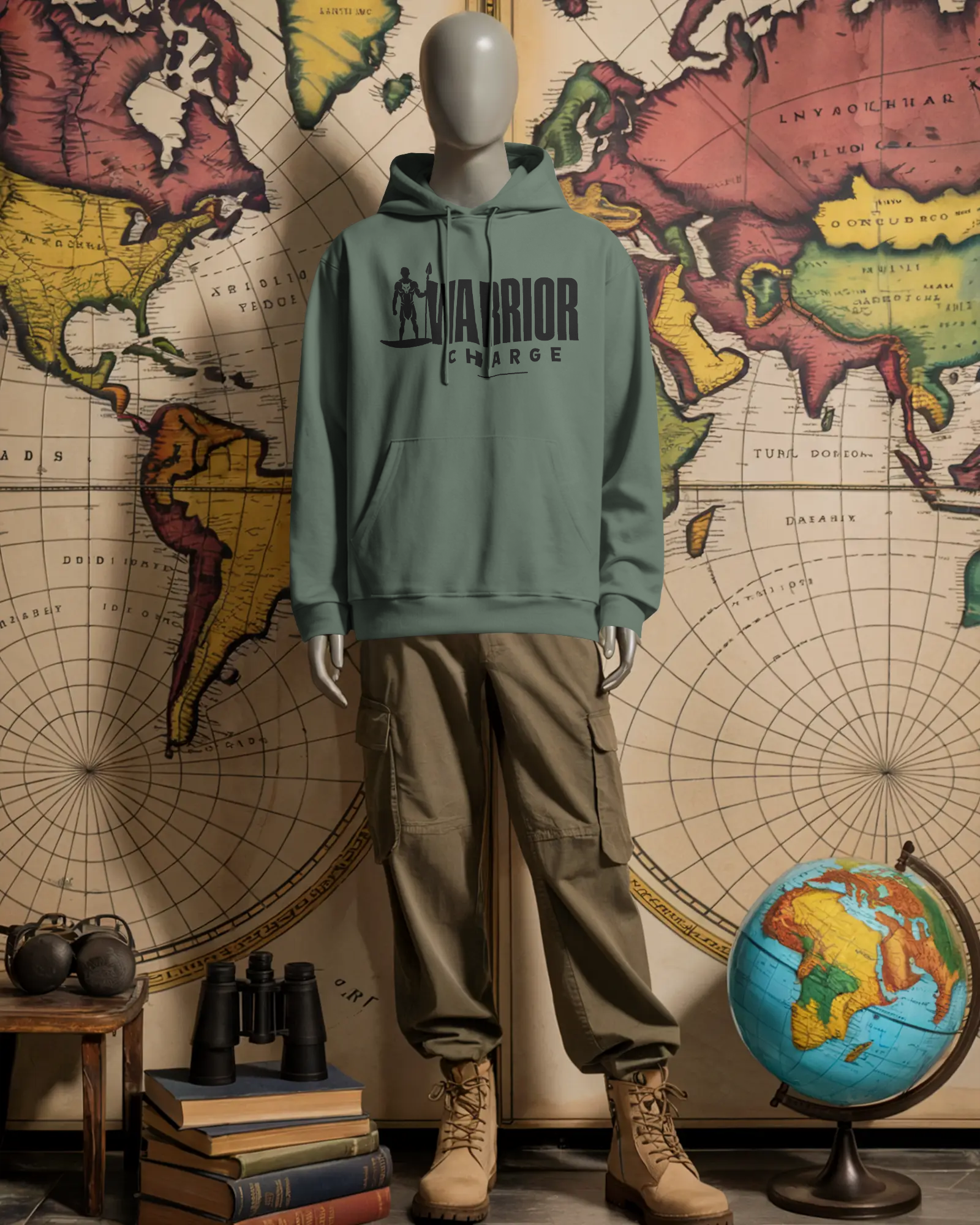 Warrior Charge Hoodie Military Green
