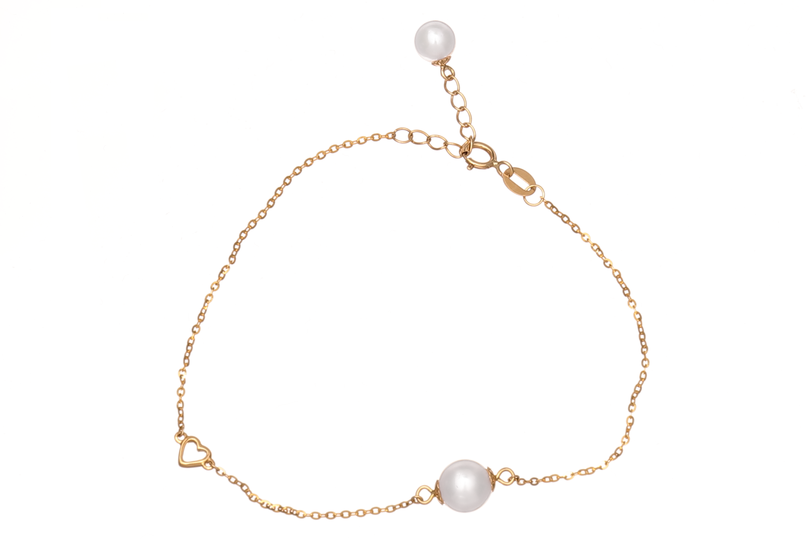 AAA-Quality Akoya cultured pearl bracelet set in 18K gold chain  - 3