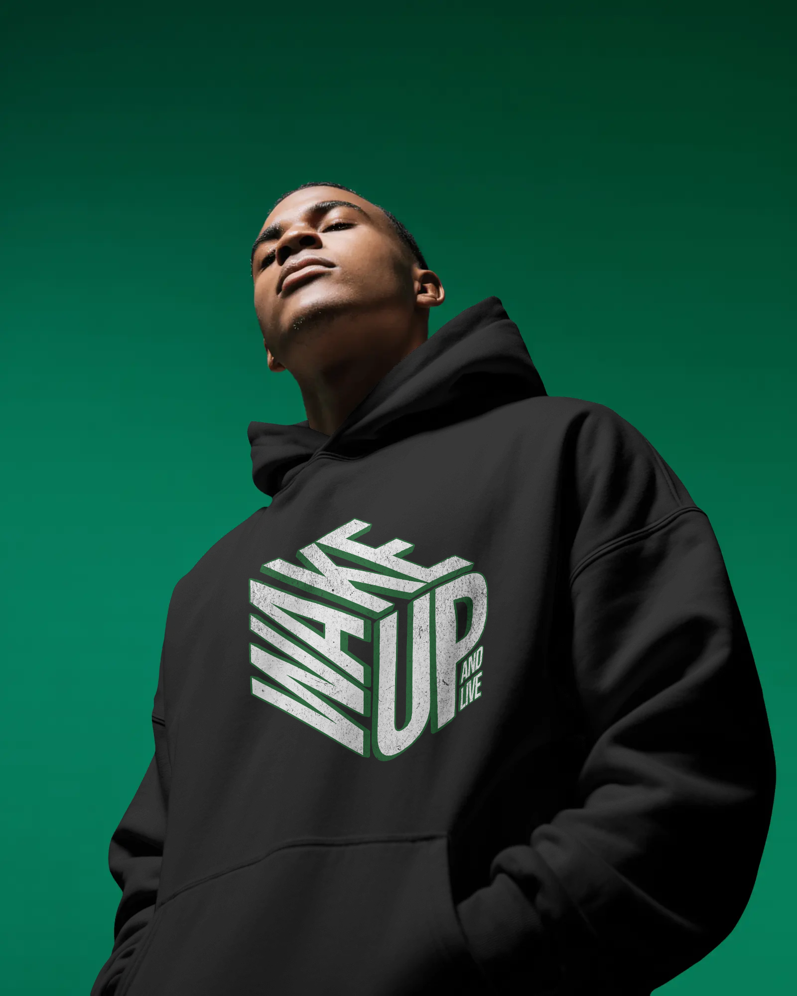 Wake Up and Live Hoodie Black