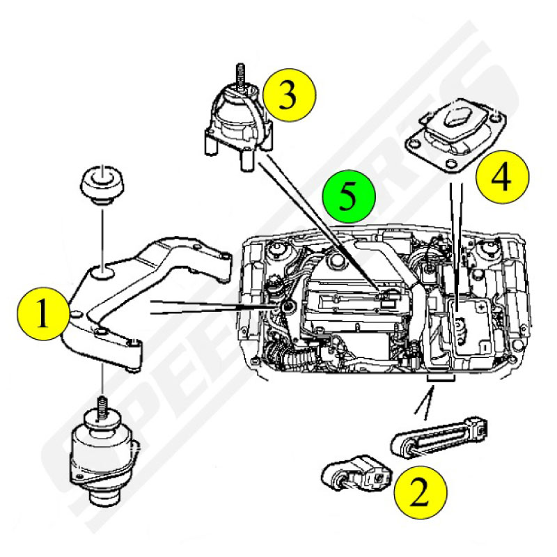 Engine mount brace 9-5 Aut 98-99 (5) - 2