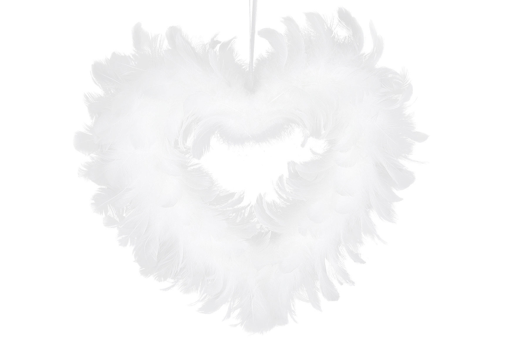 Hjärta Fjäder Vit 28 cm – Dekoration | A Lot Decoration