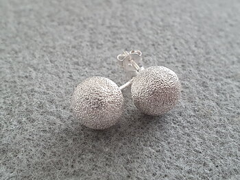 Glitter ball 10 mm, ear stud, 925 silver