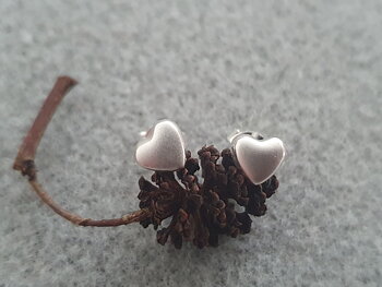 Heart matte approx. 5mm, ear stud, 925-silver