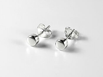 Lens/ puck approx. 4,3x 2,7mm, ear stud, 925-silver
