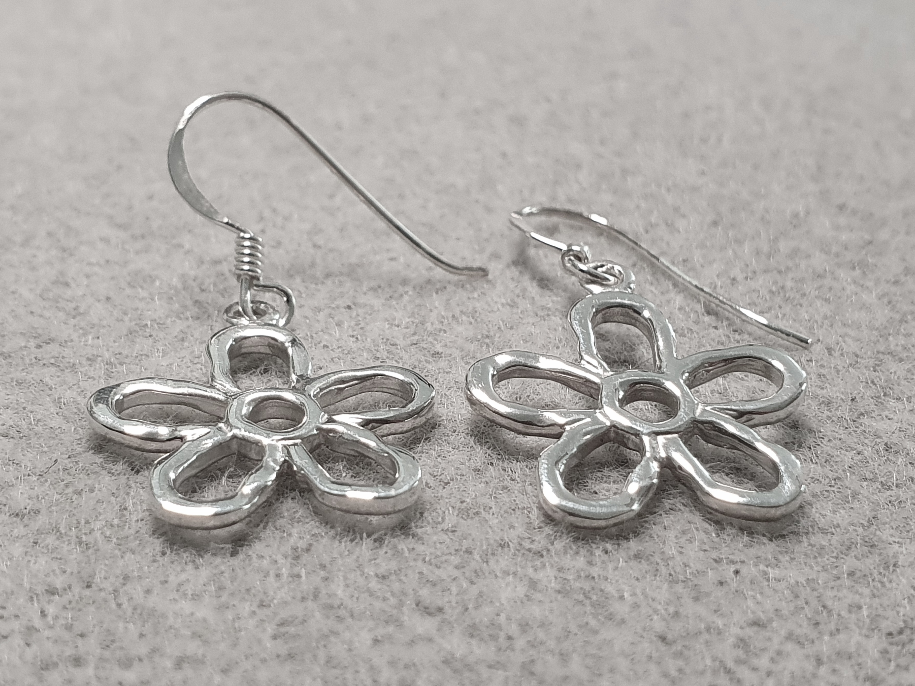 Flower approx.18mm earrings, 925-silver - 2
