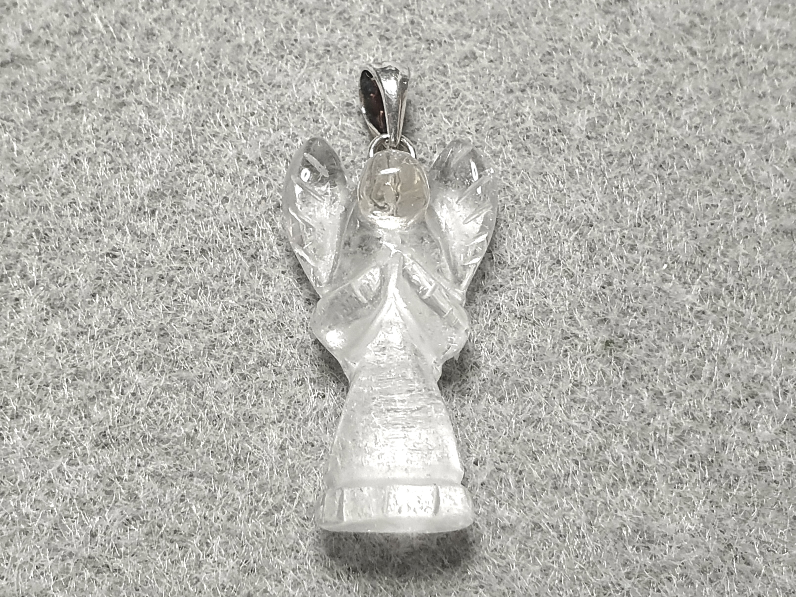 Ängel i bergkristall, hänge 925-silver