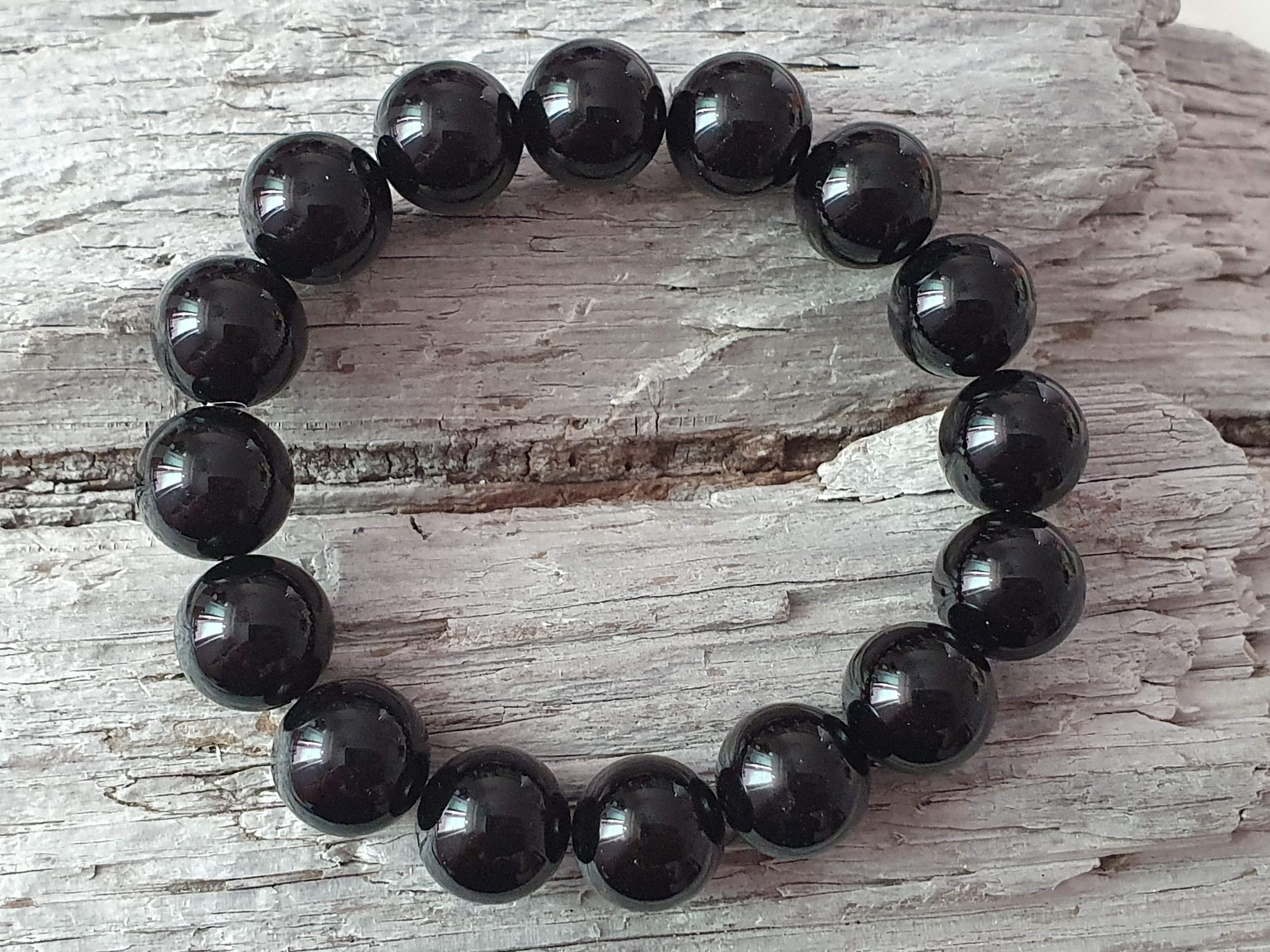 JOD Bubbles: Svart onyx 12 mm, armband