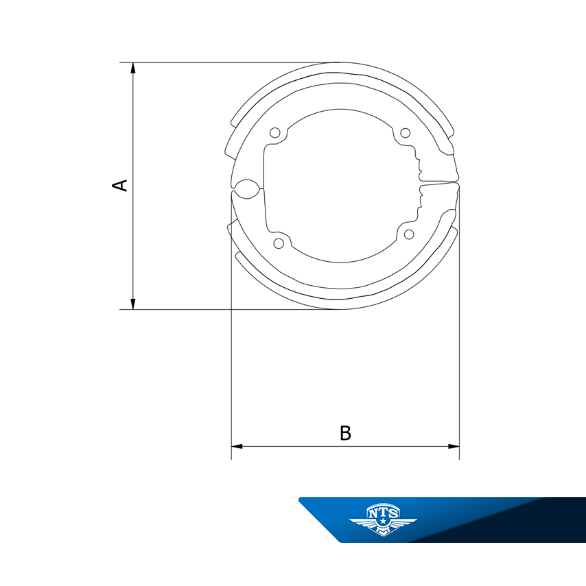 Bremsbacken für Kreidler Florett RS, für Leleu 160mm Nabe - 2