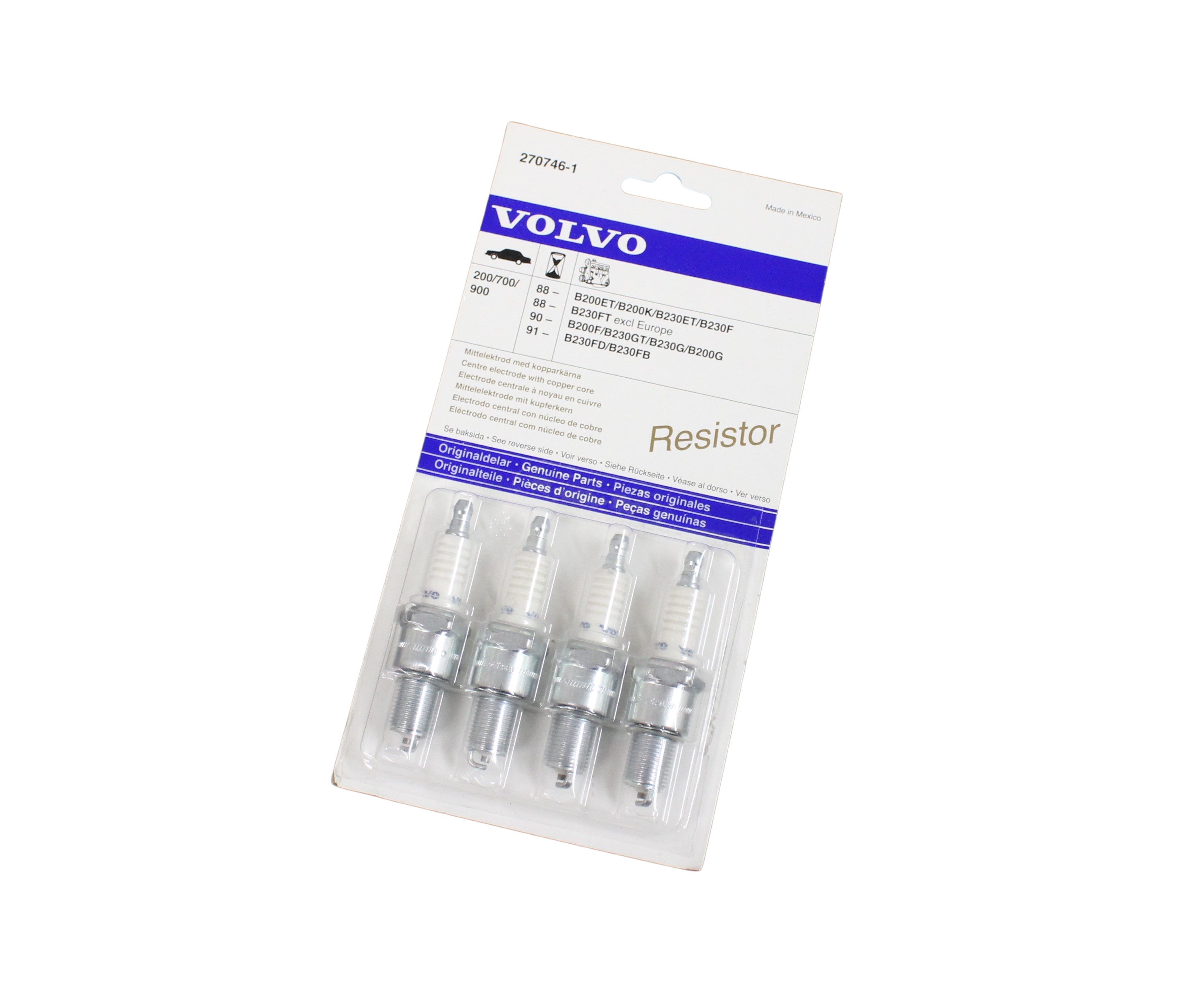 Spark plug kit, B230F/FB/FT/FK/ET