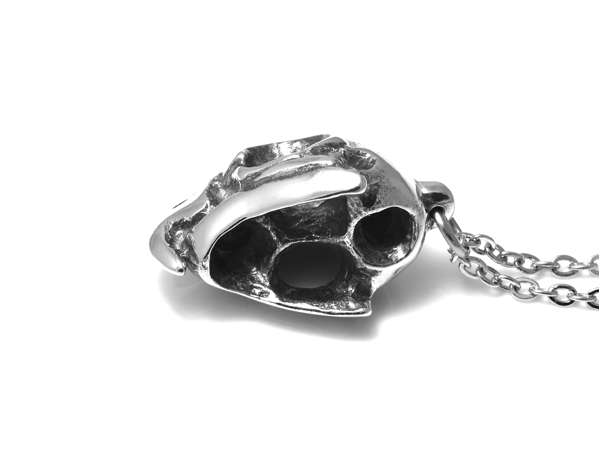Nymfparakitskalle Halsband, Nymfparakit Döskalle Hänge, Fågel Smycke i Tenn - 4