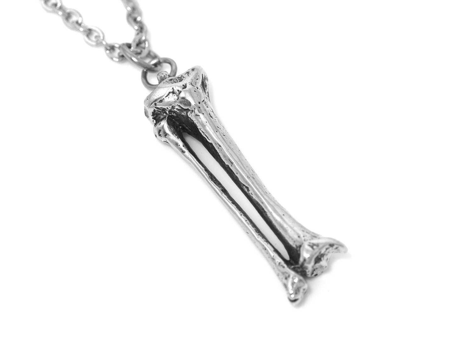 Vadben Halsband, Skelett Smycke i Tenn