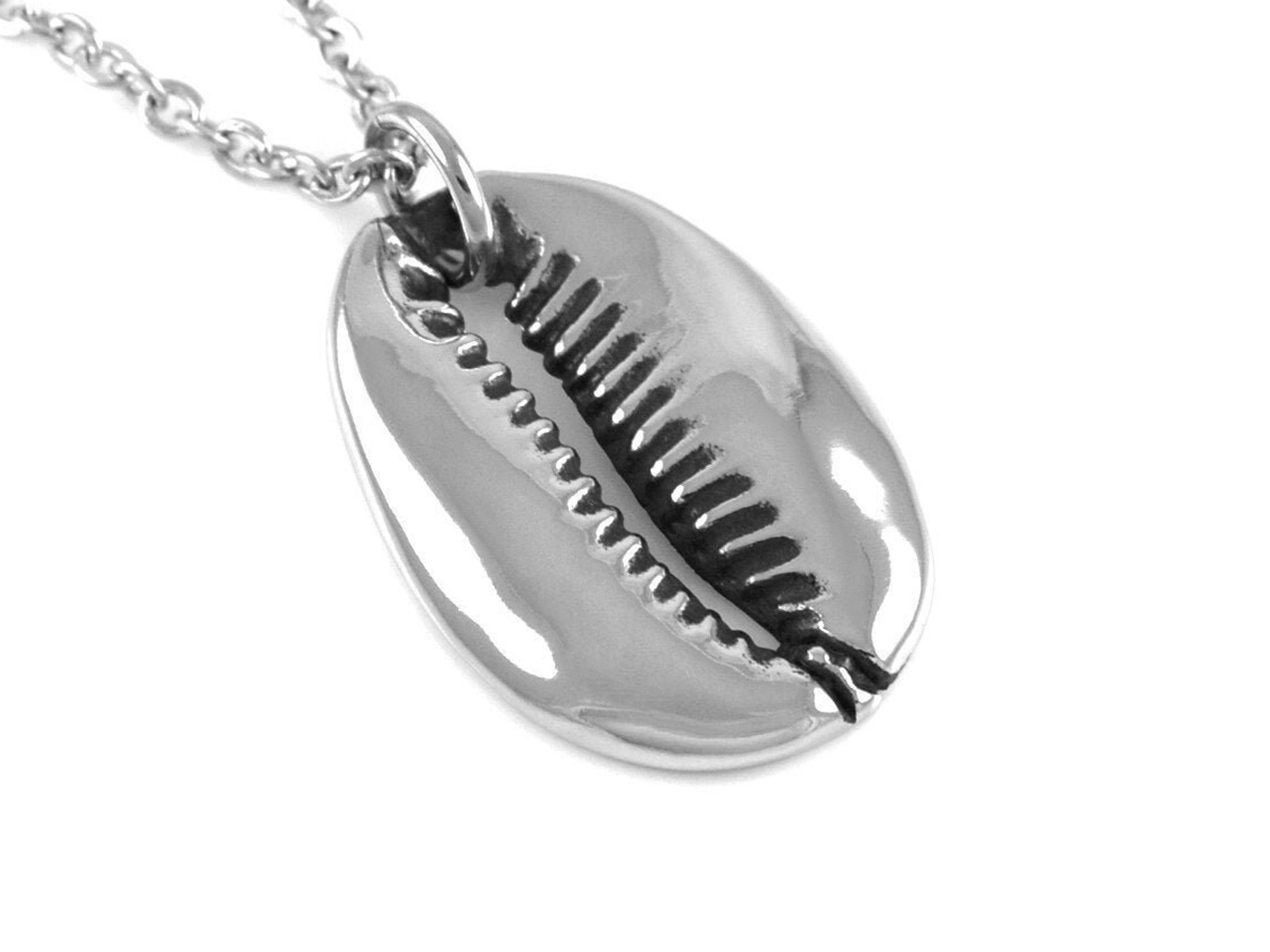 Kaurisnäcka Halsband, Snäcka Smycke i Tenn