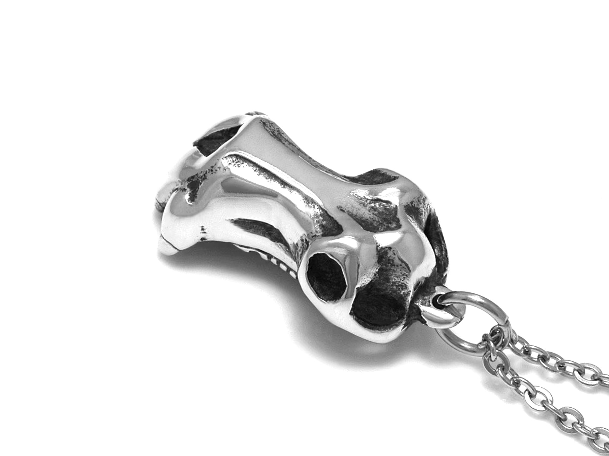 Flodhästskalle Halsband, Flodhäst Döskalle Hänge, Djurskalle Smycke i Tenn - 3