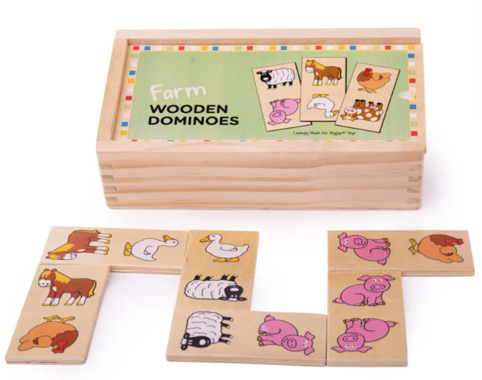 Domino-spil med gårddyr for børn