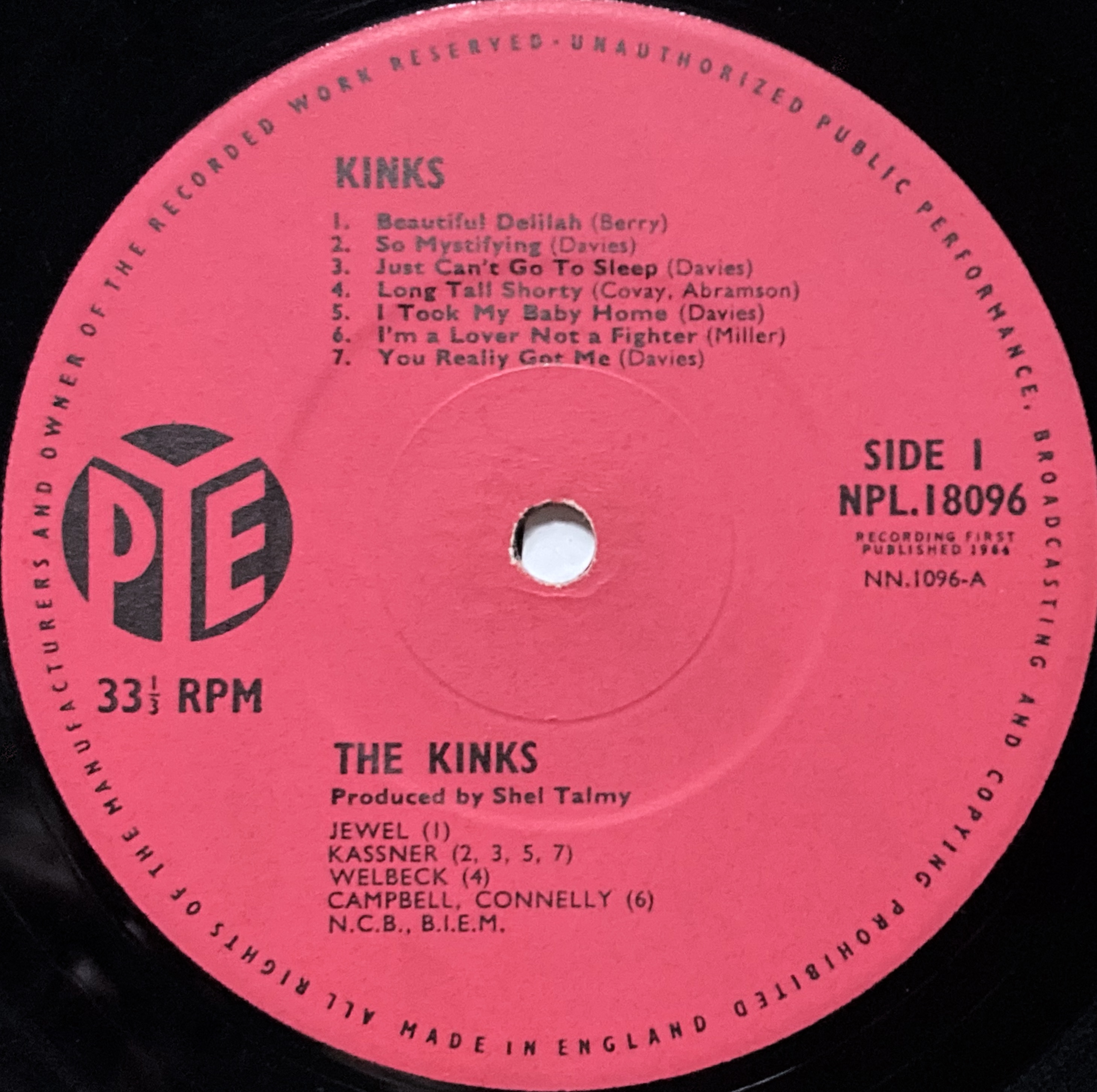 KINKS - "same" UK-orig 1:st LP 1964 - 4