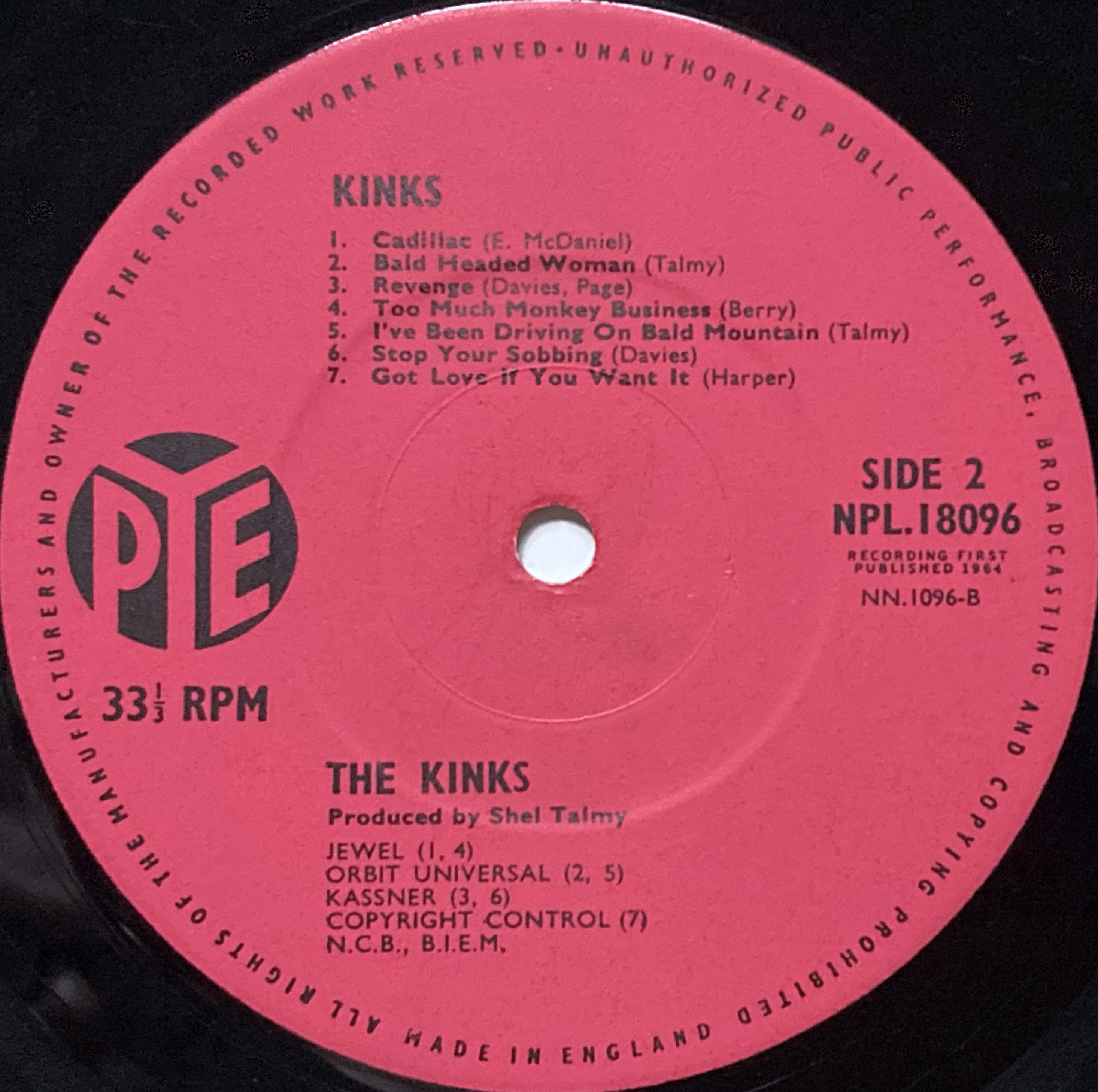 KINKS - "same" UK-orig 1:st LP 1964 - 5