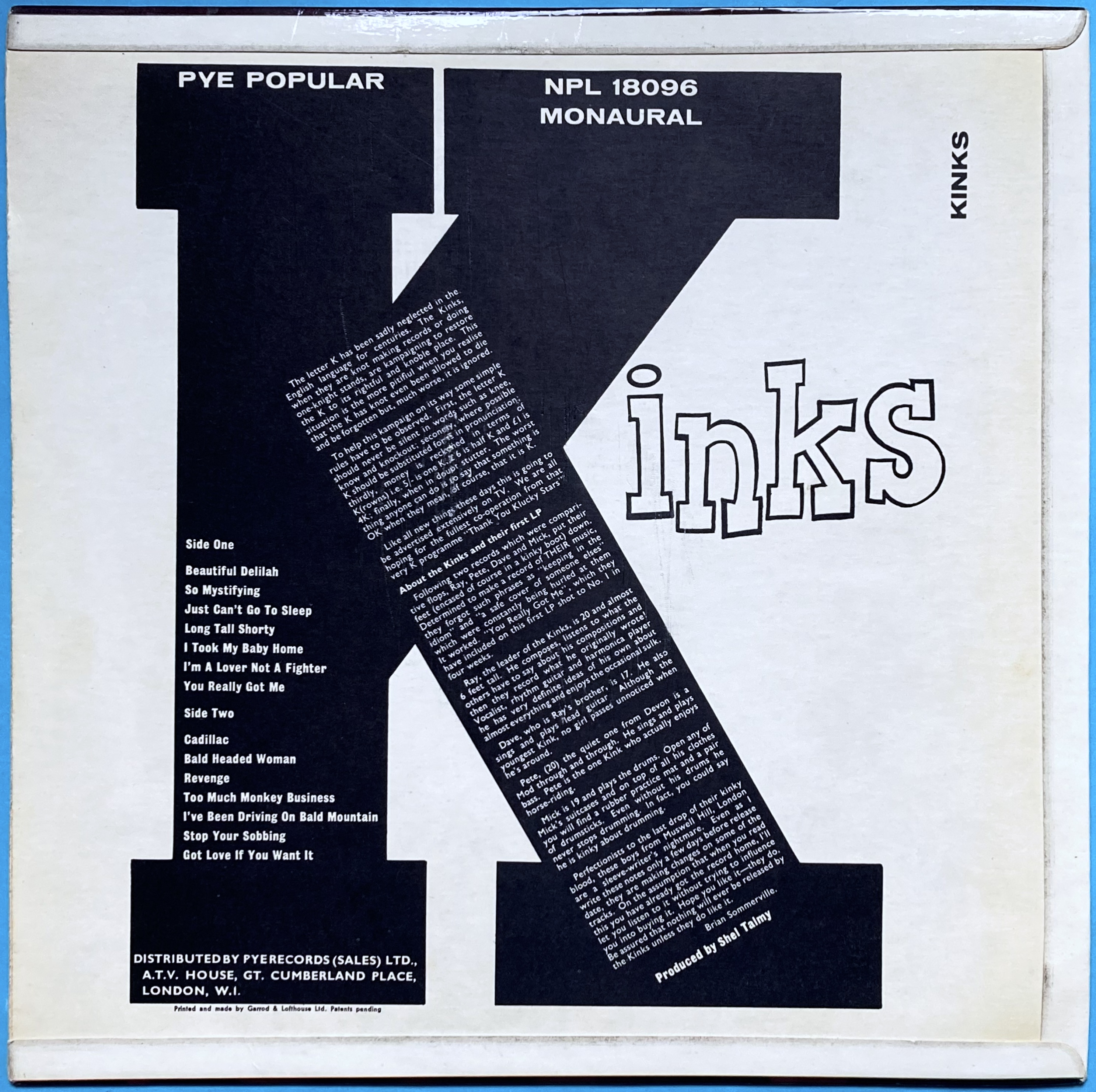 KINKS - "same" UK-orig 1:st LP 1964 - 3
