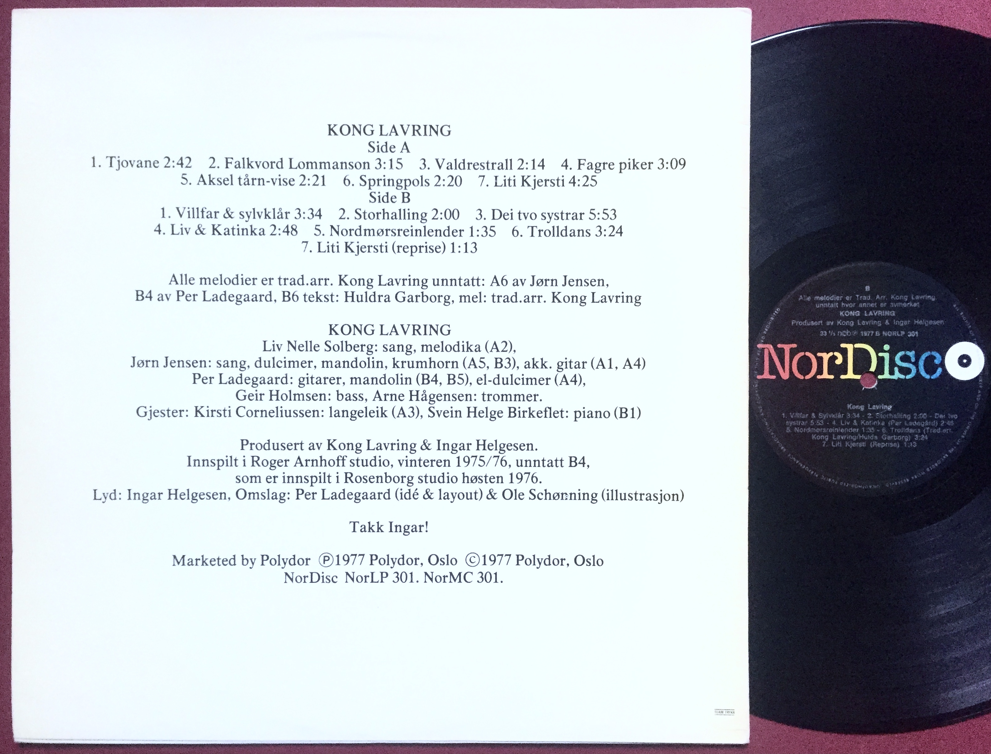 KONG LAVRING - "same" Norway-orig LP 1977 - 7