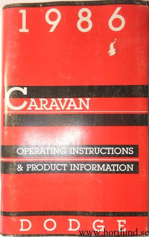 1986 Dodge Caravan Operating Instructions