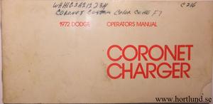 1972 Dodge Coronet Charger Operators Manual