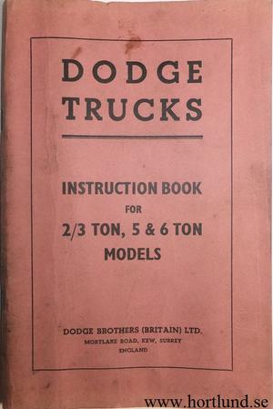 1949 - 1950 Dodge Truck 2/3 Ton, 5 & 6 Ton Instruction Book