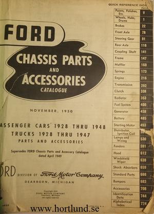 1928 - 1948 Ford Chassis Parts and Accessories Catalogue