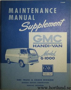 1964 GMC  Model G-1000 Handi-Van Maintenance Manual Supplement
